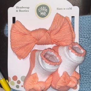 Little me head wrap/booties